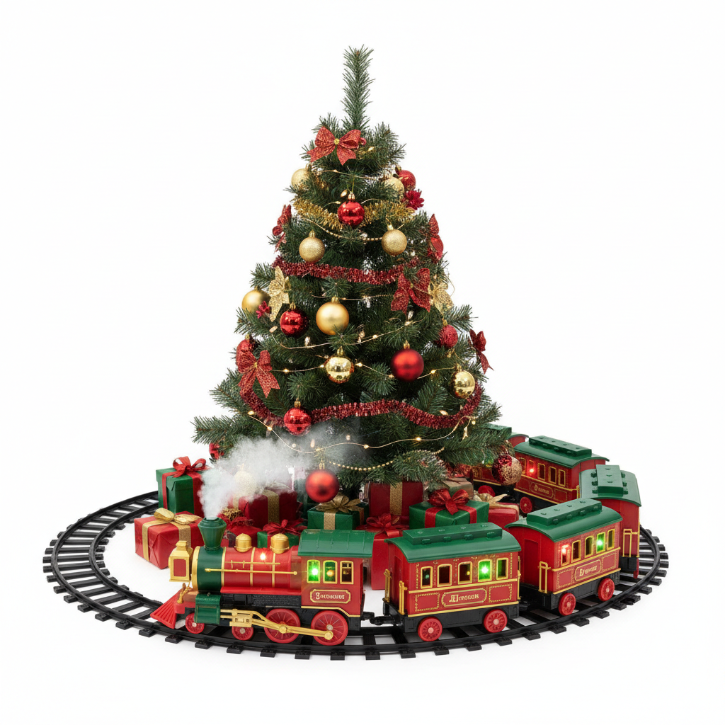Tren Eléctrico Navideño con Luz y Sonido